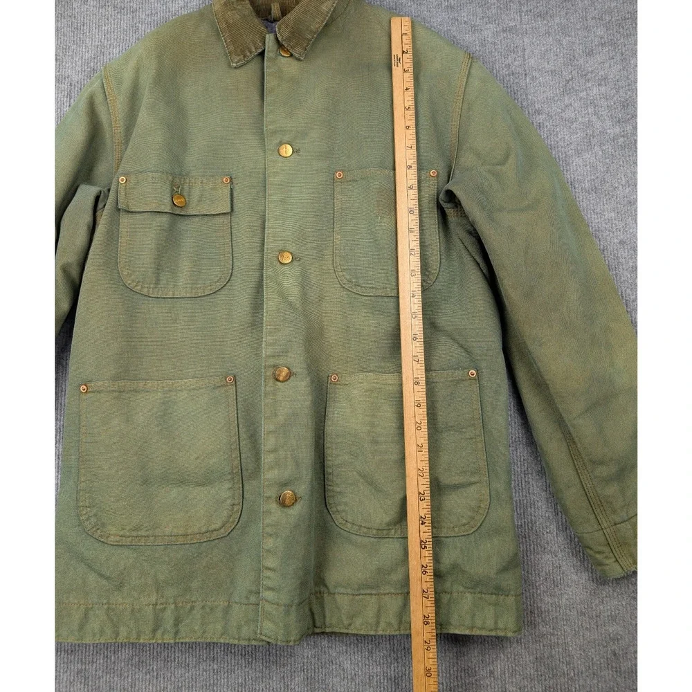 Carhartt Blanket Lined Coat Mens Medium Duck Canvas C02 DKB Chore Vintage Green